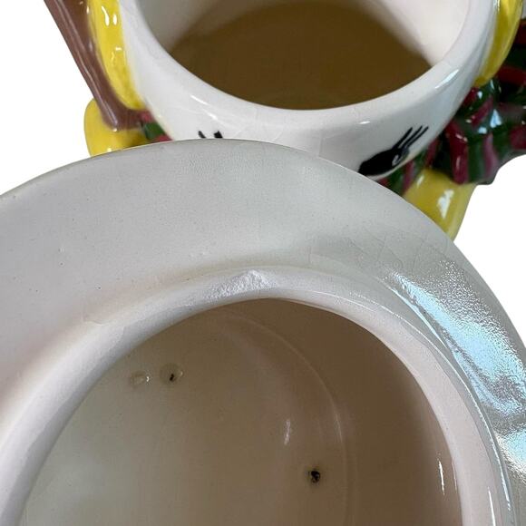 Houston Harvest Snowman Cookie Jar Christmas Ceramic Canister Vintage Holiday 7” - Picture 10 of 15